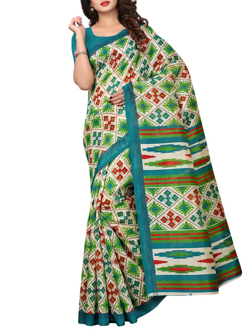 geometrical bhagalpuri saree with blouse - 15729653 - Zoom Image - 1