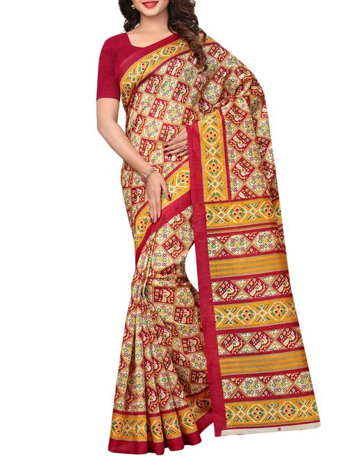 geometrical bhagalpuri saree with blouse - 15729654 - Standard Image - 1