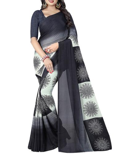 geometrical printed saree with blouse - 15729658 - Very Small Image - 1