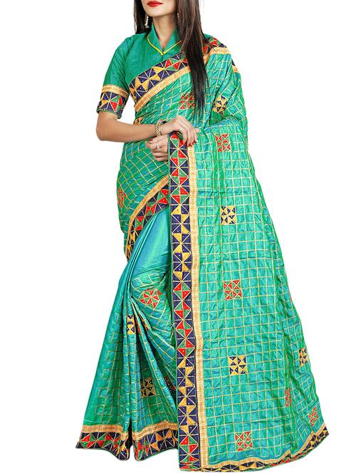 geometrical resham embroidered saree with blouse - 15729713 - Standard Image - 1