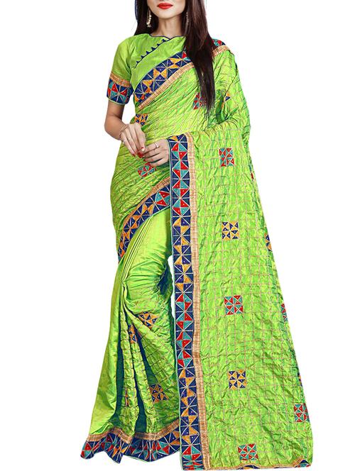 geometrical resham embroidered saree with blouse - 15729714 - Standard Image - 1