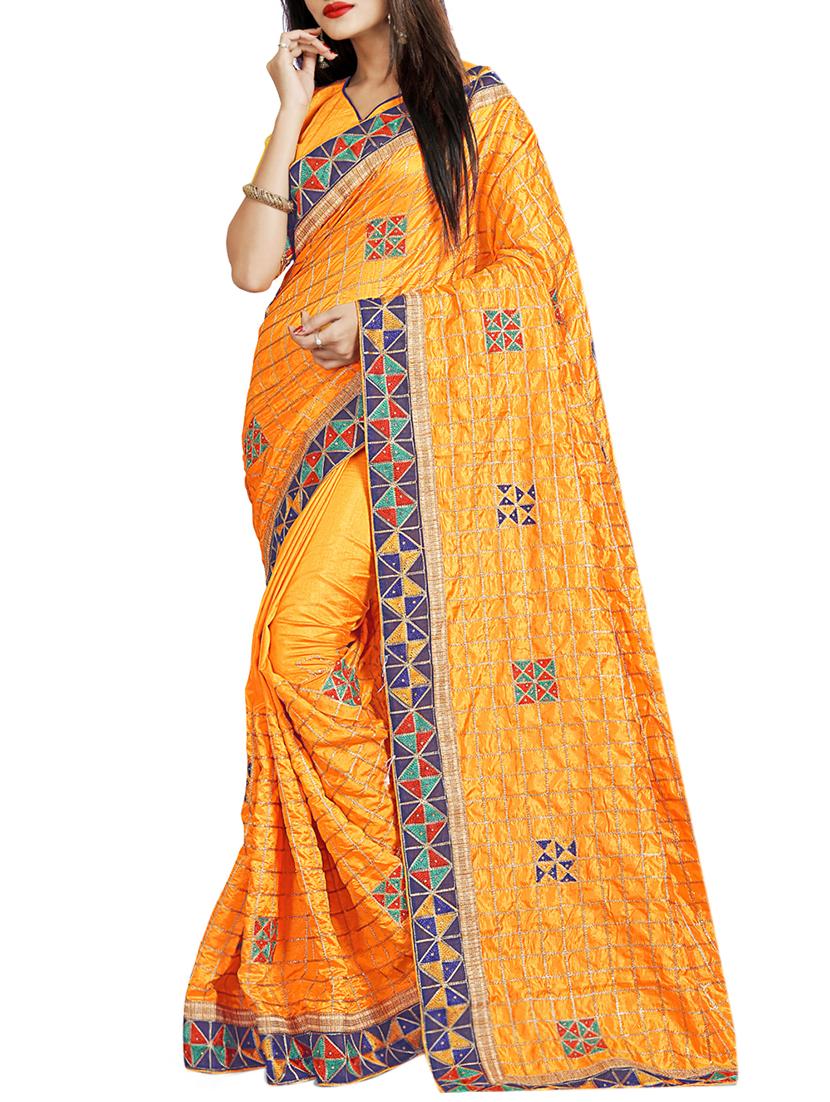 geometrical resham embroidered saree with blouse - 15729720 - Zoom Image - 1