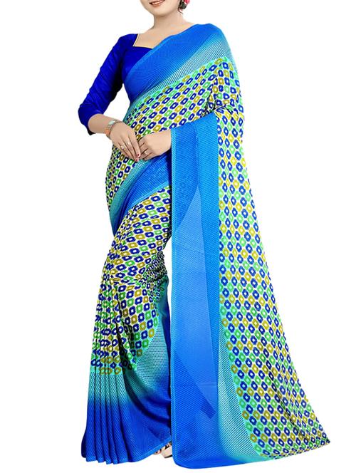 geometrical printed saree with blouse - 15729723 - Standard Image - 1