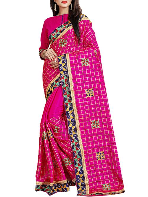 geometrical resham embroidered saree with blouse - 15729725 - Standard Image - 1
