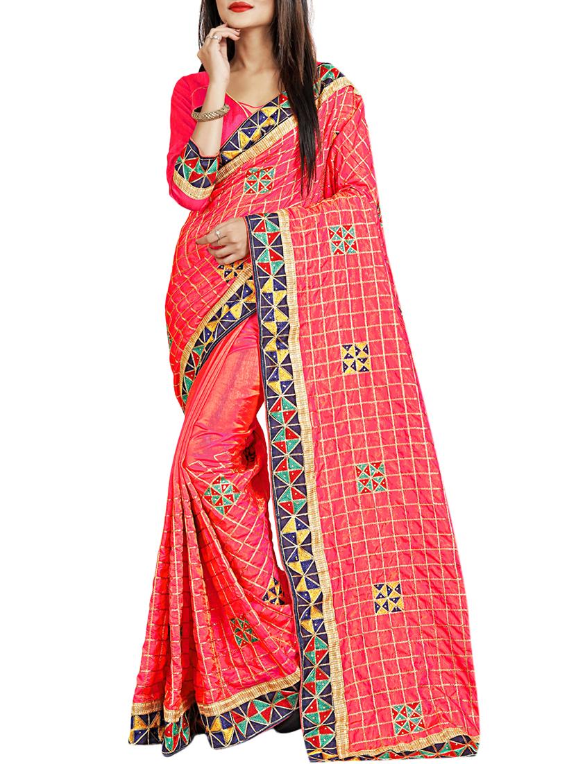 geometrical resham embroidered saree with blouse - 15729726 - Zoom Image - 1