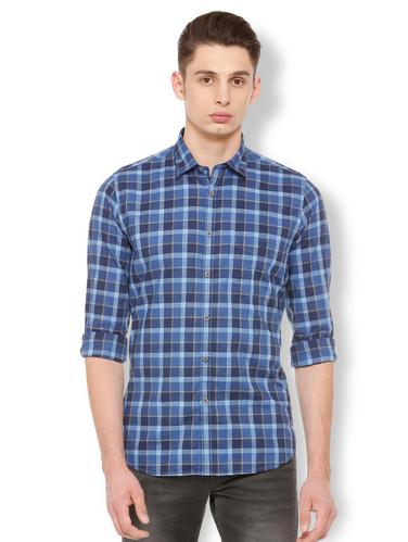 blue cotton casual shirt - 15729825 - Very Small Image - 1