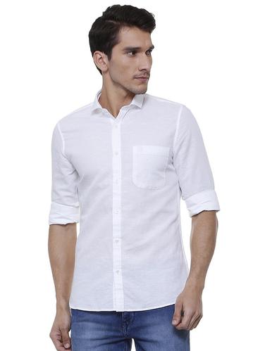 white cotton blend casual shirt - 15729839 - Very Small Image - 1