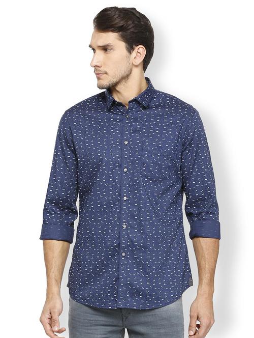 blue cotton casual shirt - 15729842 - Standard Image - 1