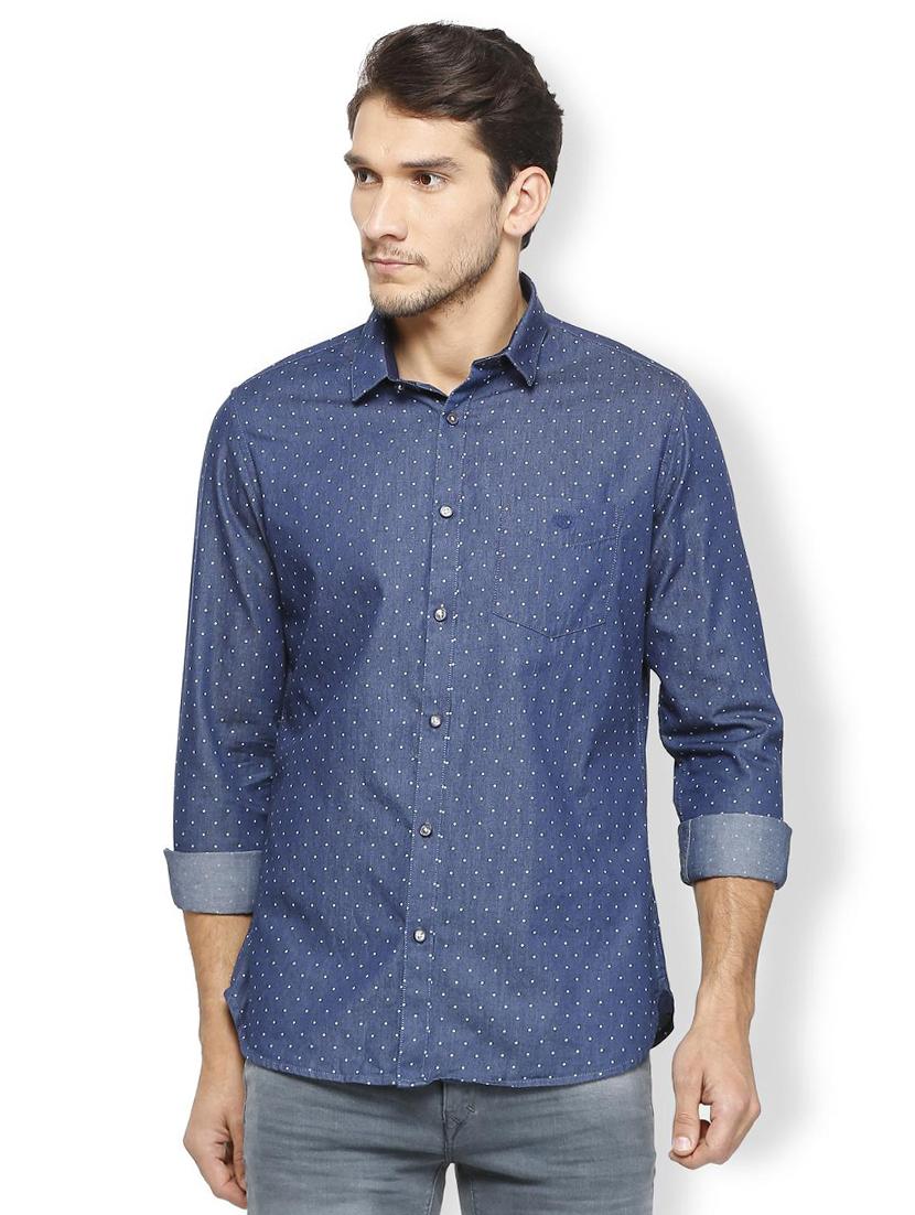 blue cotton casual shirt - 15729843 - Zoom Image - 1