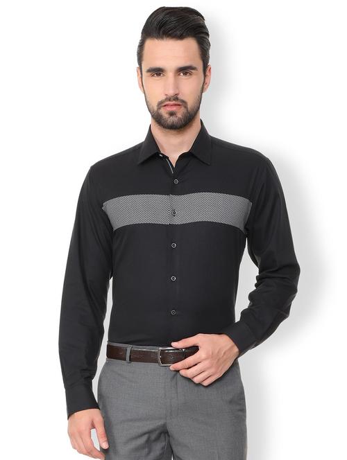 black cotton formal shirt - 15729850 - Standard Image - 1