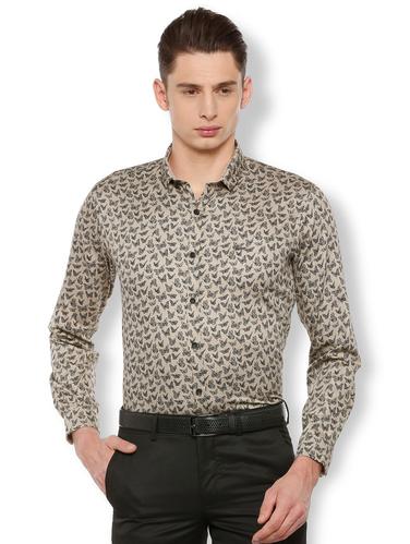 brown cotton blend casual shirt - 15729854 - Very Small Image - 1