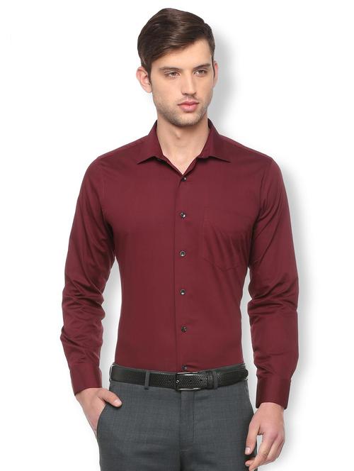 maroon cotton formal shirt - 15729858 - Standard Image - 1