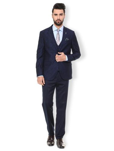 navy blue terry rayon three piece suit - 15729889 - Very Small Image - 1