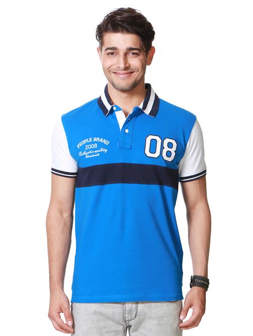 blue cotton cut & sew t-shirt - 15729900 - Standard Image - 1