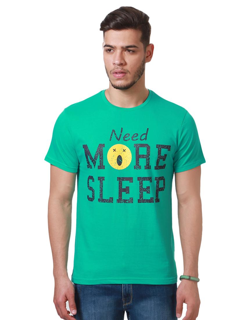 green cotton chest print t-shirt - 15729906 - Zoom Image - 1