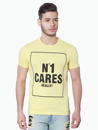 yellow cotton front print t-shirt - 15729908 - Very Small Image - 1