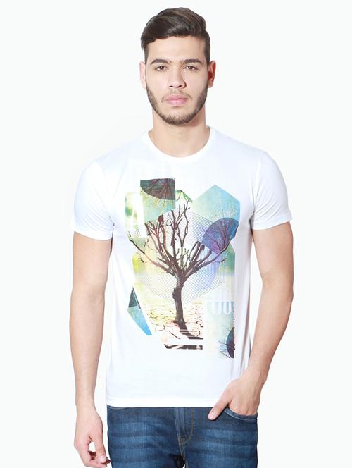 white cotton front print t-shirt - 15729909 - Standard Image - 1
