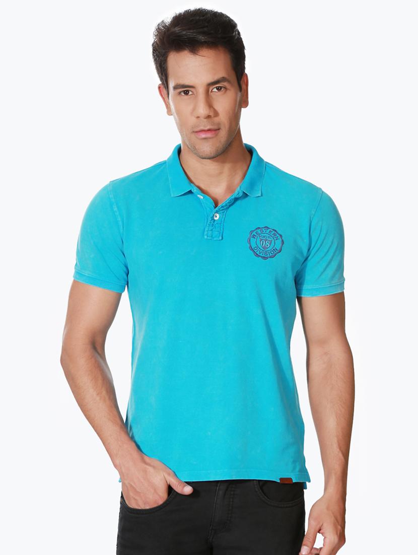 blue cotton polo t-shirt - 15729910 - Zoom Image - 1