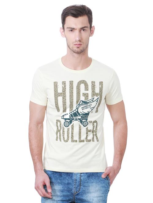 white cotton chest print t-shirt - 15729920 - Standard Image - 1