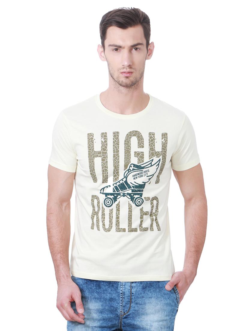 white cotton chest print t-shirt - 15729920 - Zoom Image - 1