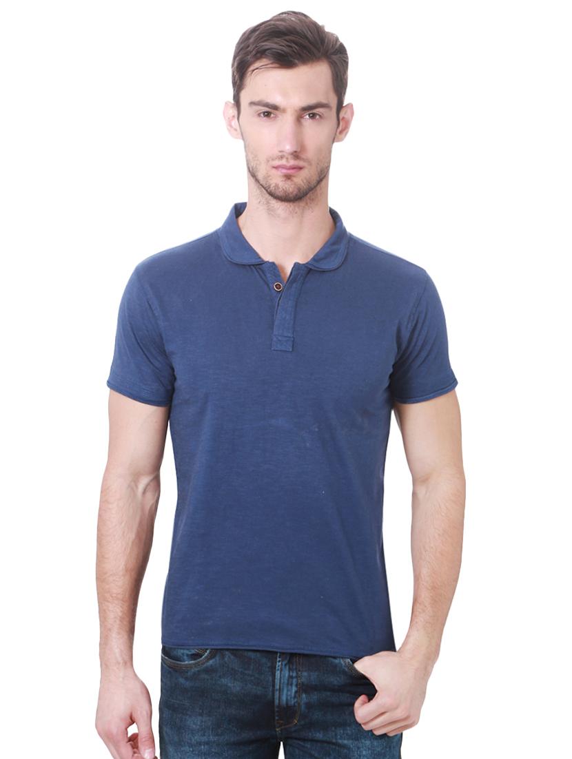 blue cotton polo t-shirt - 15729921 - Zoom Image - 1