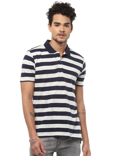 navy blue cotton polo t-shirt - 15729939 - Standard Image - 1