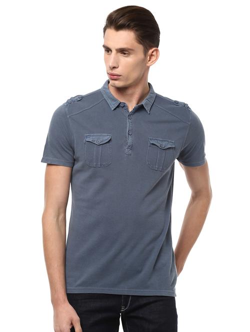 blue cotton pocket t-shirt - 15729945 - Standard Image - 1