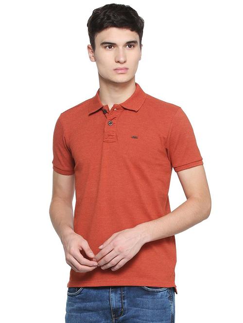 brown cotton blend polo t-shirt - 15729958 - Standard Image - 1