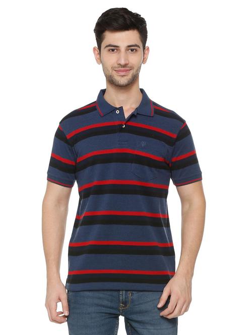 blue cotton blend pocket t-shirt - 15729962 - Standard Image - 1