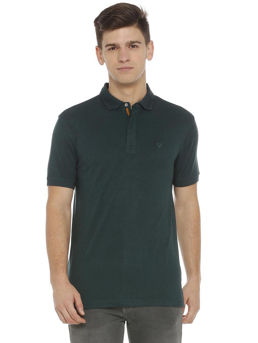 green viscose polo t-shirt - 15729964 - Zoom Image - 1