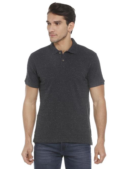 grey cotton blend polo t-shirt - 15729965 - Standard Image - 1