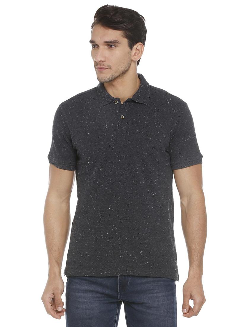 grey cotton blend polo t-shirt - 15729965 - Zoom Image - 1