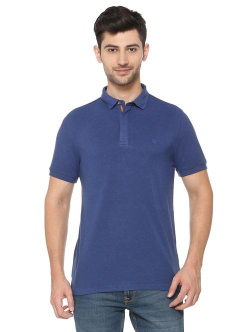 blue cotton polo t-shirt - 15729966 - Standard Image - 1