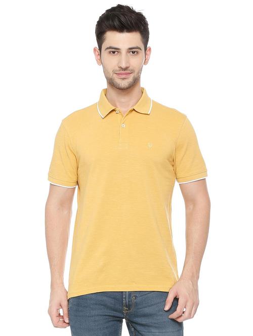 yellow cotton polo t-shirt - 15729971 - Standard Image - 1
