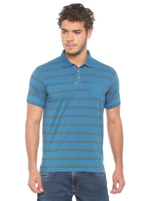 blue cotton blend pocket t-shirt - 15729972 - Standard Image - 1