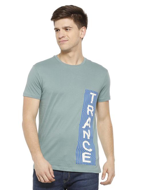 green cotton front print t-shirt - 15730003 - Standard Image - 1