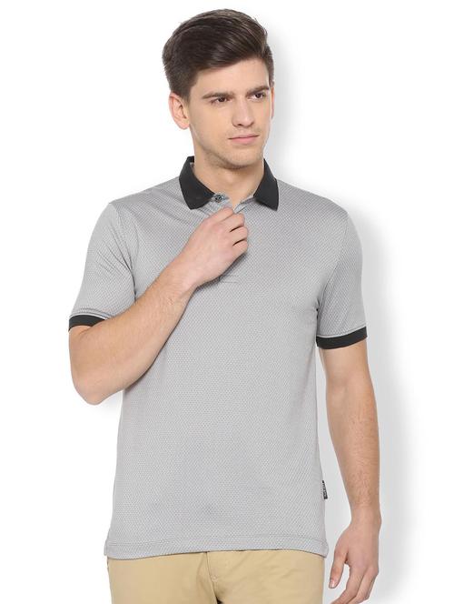 grey cotton blend polo t-shirt - 15730006 - Standard Image - 1