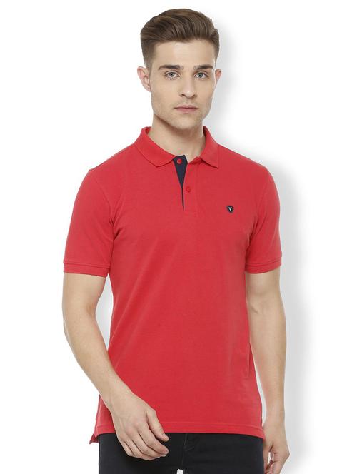 red cotton polo t-shirt - 15730011 - Standard Image - 1