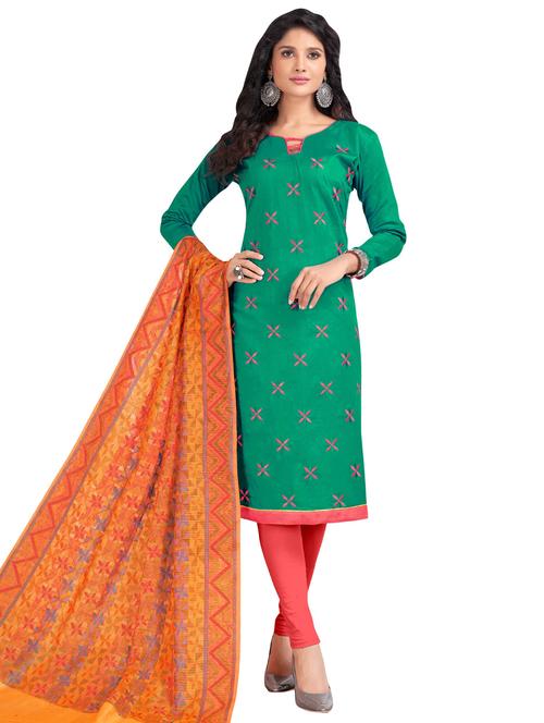 Embroidered churidaar suit - 15730033 - Standard Image - 1