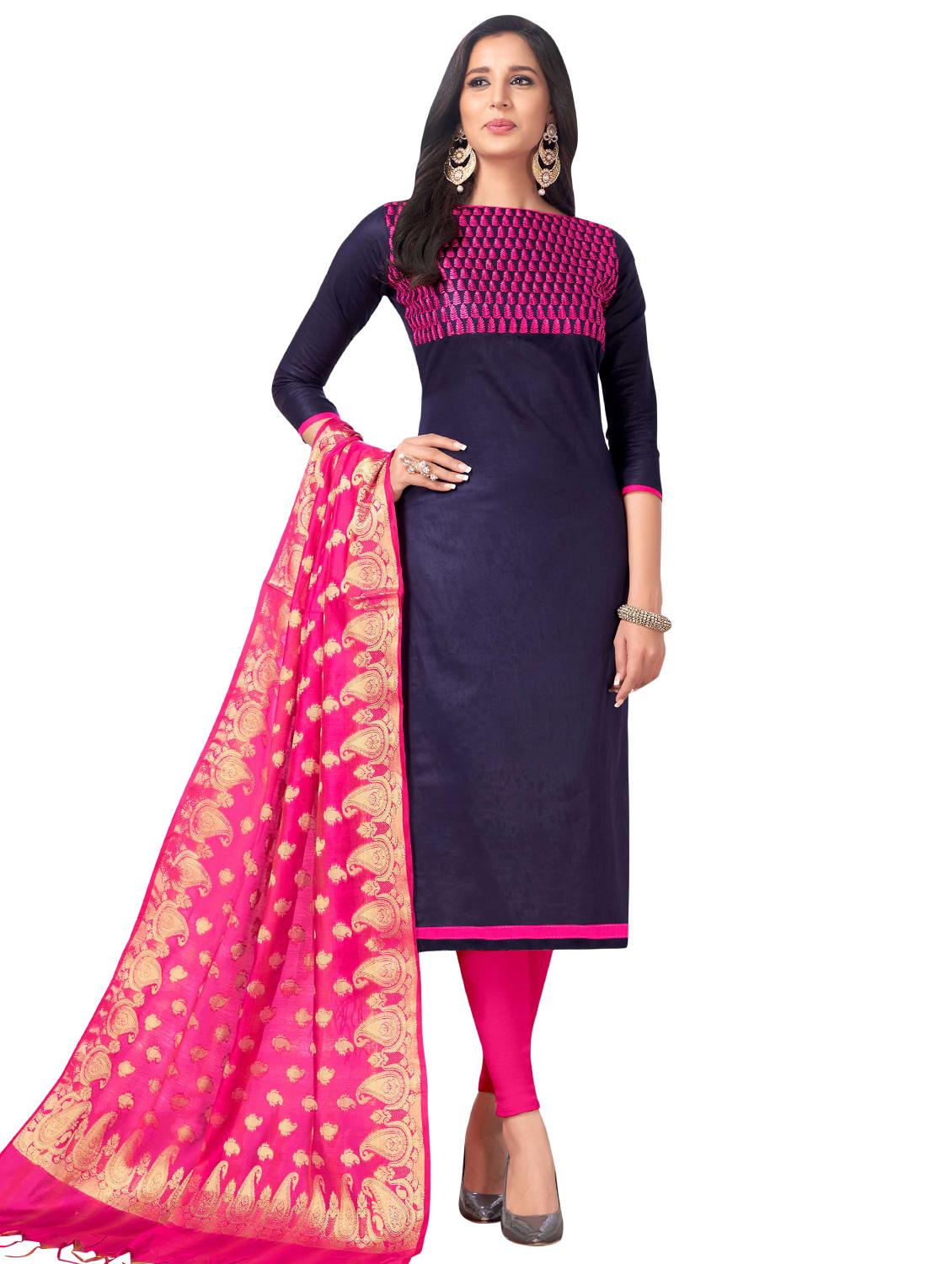 Embroidered churidaar suit - 15730036 - Zoom Image - 1