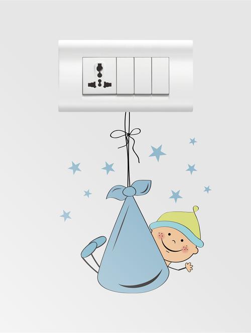 Wall Decals ' Hanging Baby ' Wall stickers (PVC Vinyl) - 15730186 - Standard Image - 1