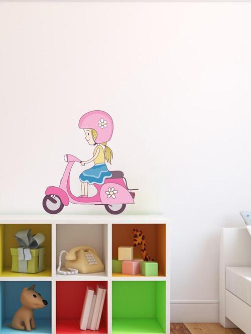 Wall Decals ' Cute Scooter Girl ' Wall stickers (PVC Vinyl) - 15730187 - Standard Image - 1