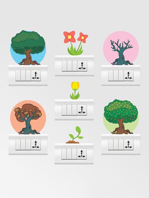 Wall Decals ' Color Switch Board Combo Wall stickers (PVC Vinyl) - 15730204 - Standard Image - 1