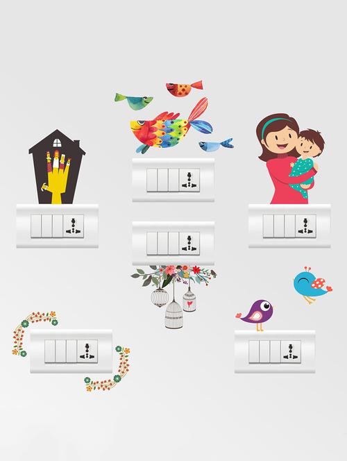 Wall Decals ' Color Switch Board Combo Wall stickers (PVC Vinyl) - 15730206 - Standard Image - 1