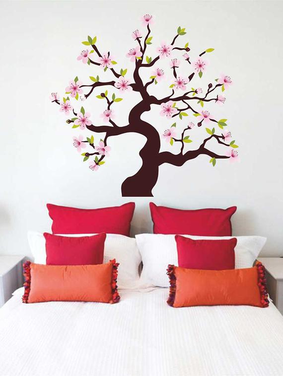 Wall Decals ' Pink Flower Tree Sticker ' Wall stickers (PVC Vinyl) - 15730237 - Zoom Image - 1