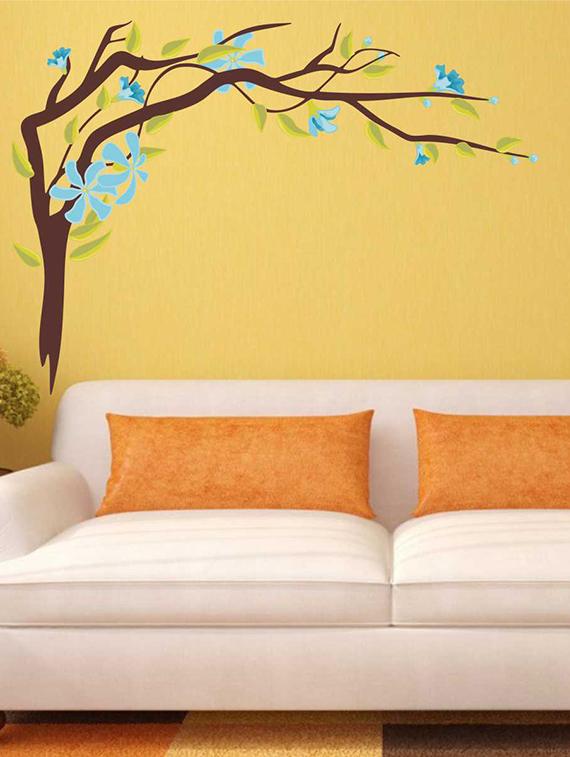 Wall Decals ' Blue Flower Sticker ' Wall stickers (PVC Vinyl) - 15730242 - Zoom Image - 1