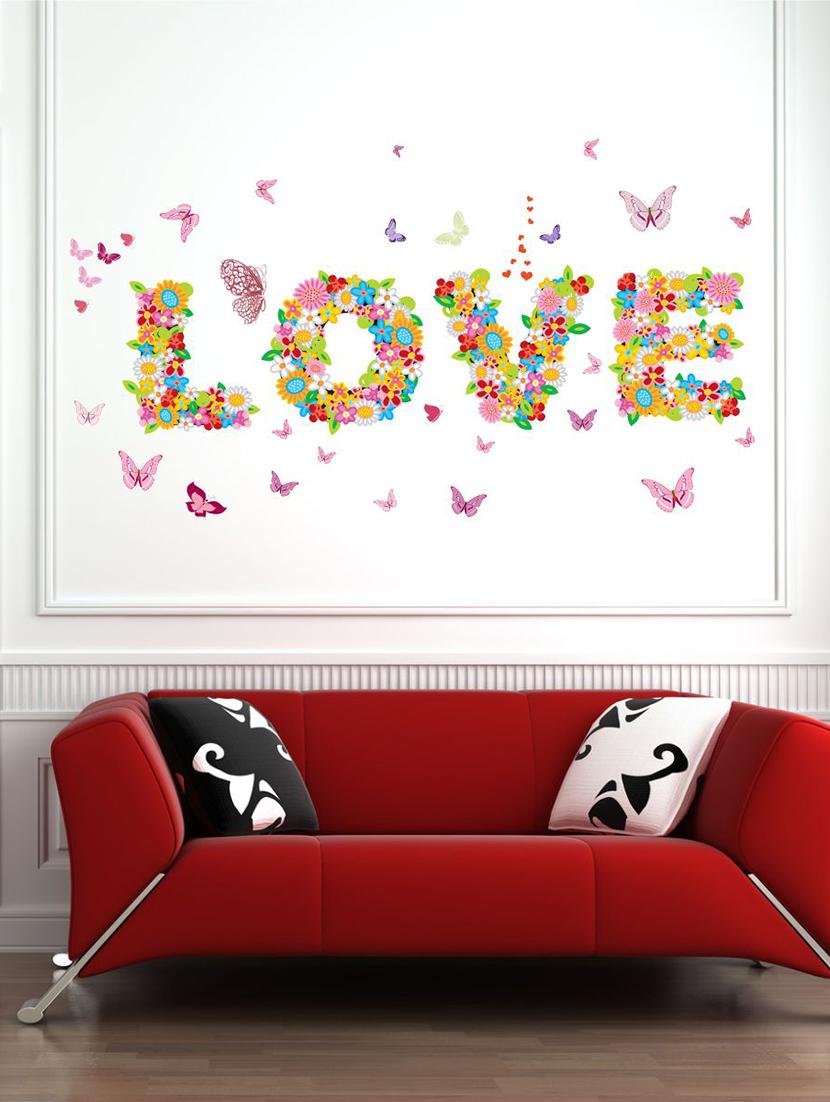 Wall Decals ' Butterfly Flower Love Sticker ' Wall stickers (PVC Vinyl) - 15730253 - Zoom Image - 1