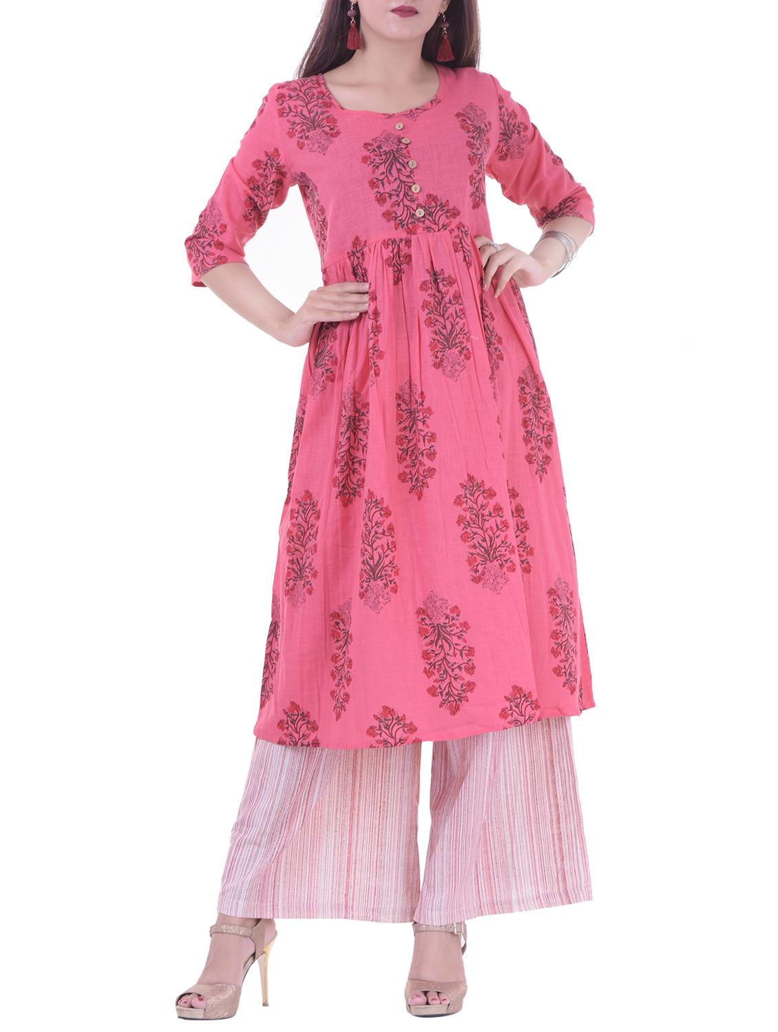 Printed flared kurta - 15730287 - Zoom Image - 1