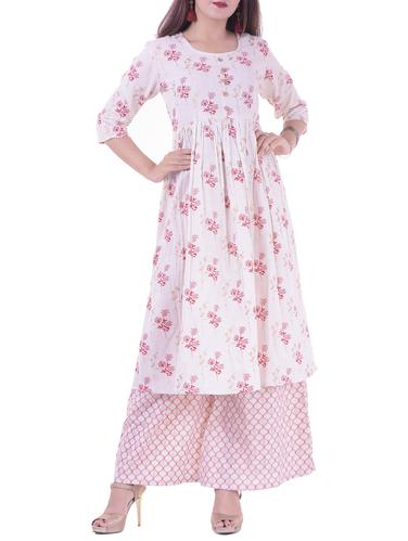 Printed flared kurta - 15730289 - Very Small Image - 1