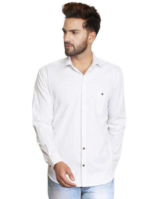 white cotton casual shirt - 15730291 - Standard Image - 1